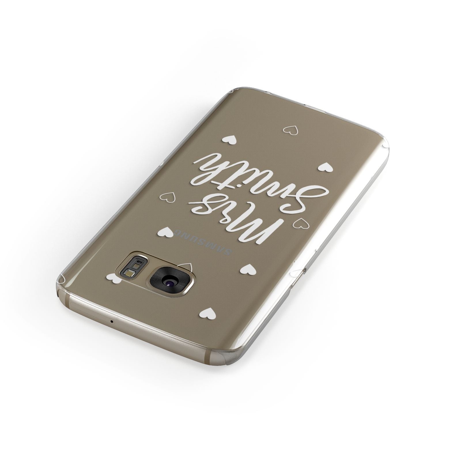 Personalised Mrs with Hearts Samsung Galaxy Case Front Close Up
