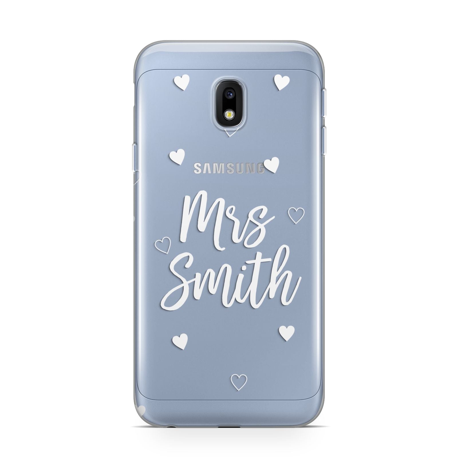 Personalised Mrs with Hearts Samsung Galaxy J3 2017 Case