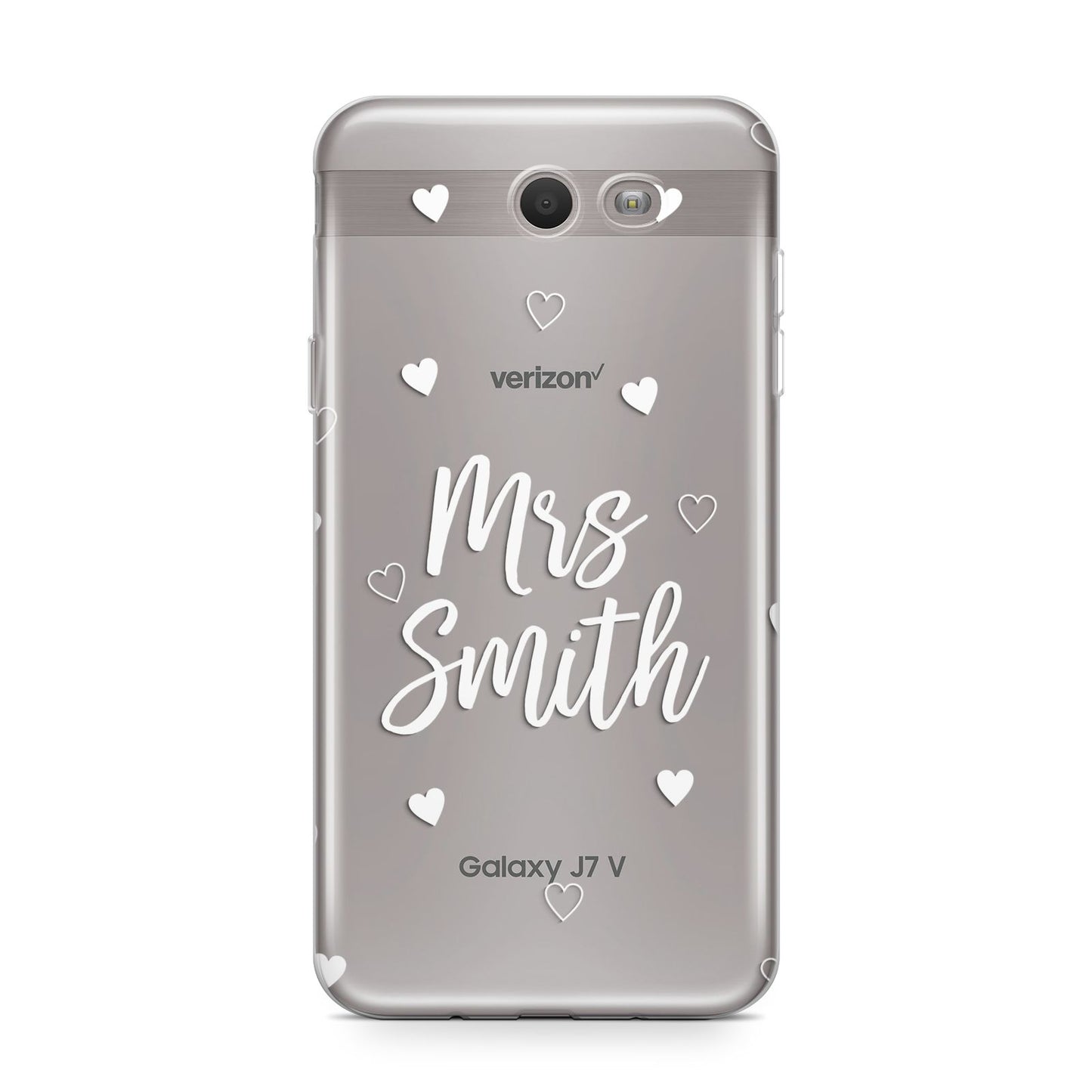 Personalised Mrs with Hearts Samsung Galaxy J7 2017 Case