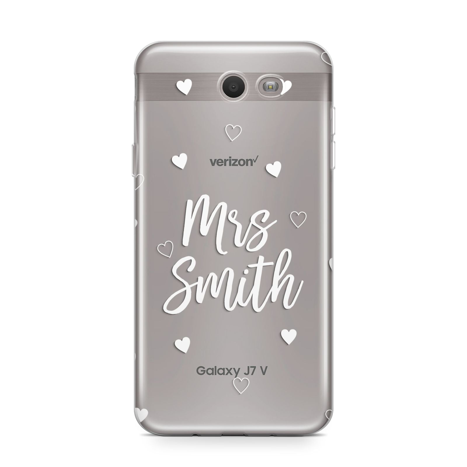Personalised Mrs with Hearts Samsung Galaxy J7 2017 Case