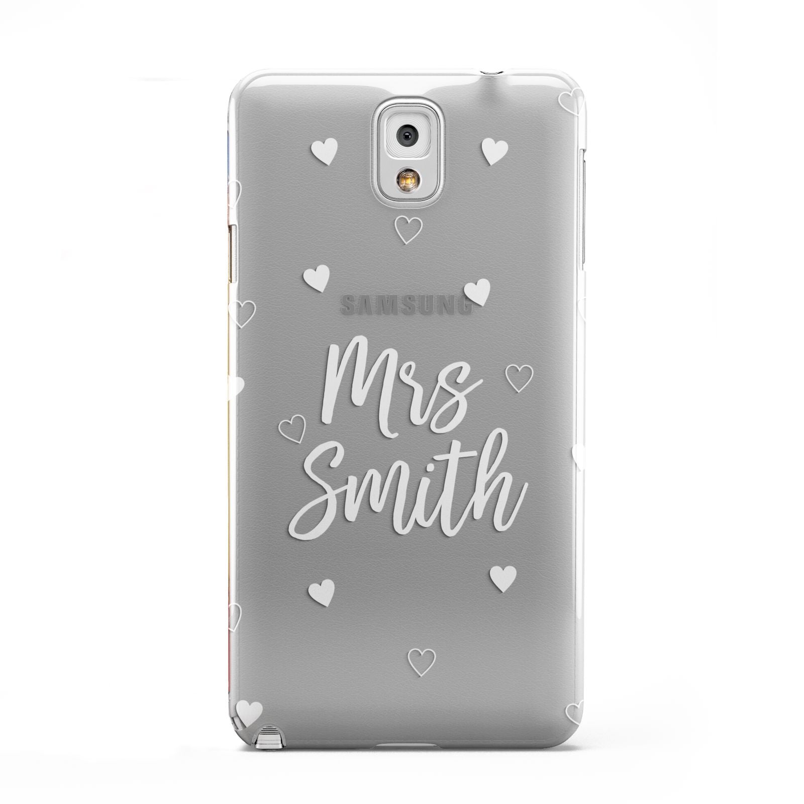 Personalised Mrs with Hearts Samsung Galaxy Note 3 Case