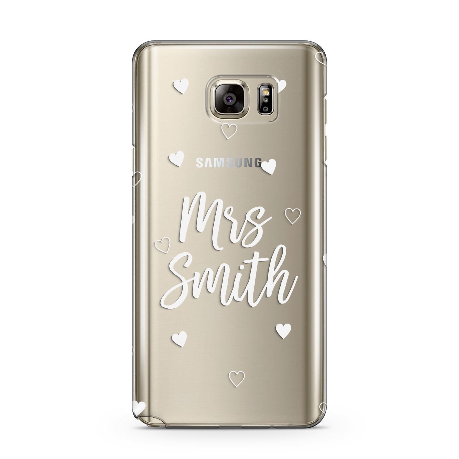 Personalised Mrs with Hearts Samsung Galaxy Note 5 Case