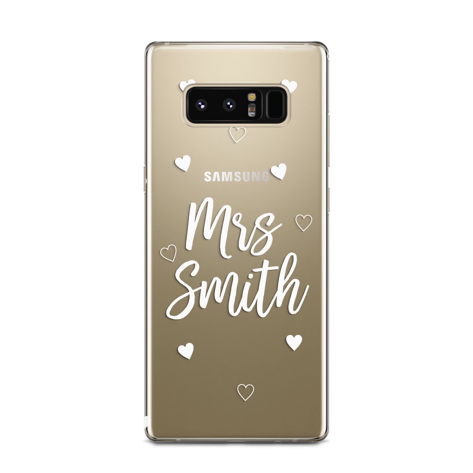Personalised Mrs with Hearts Samsung Galaxy Note 8 Case