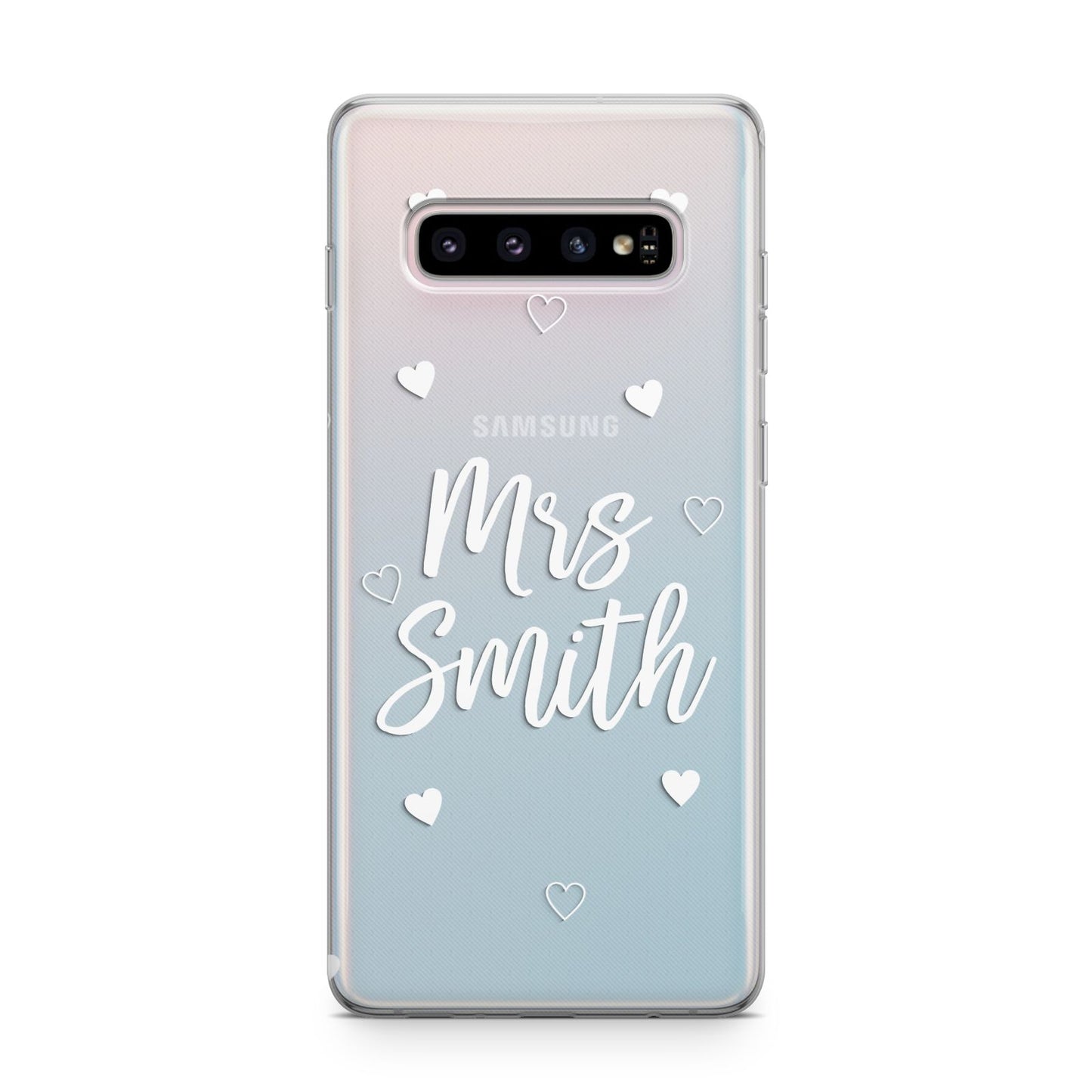 Personalised Mrs with Hearts Samsung Galaxy S10 Plus Case