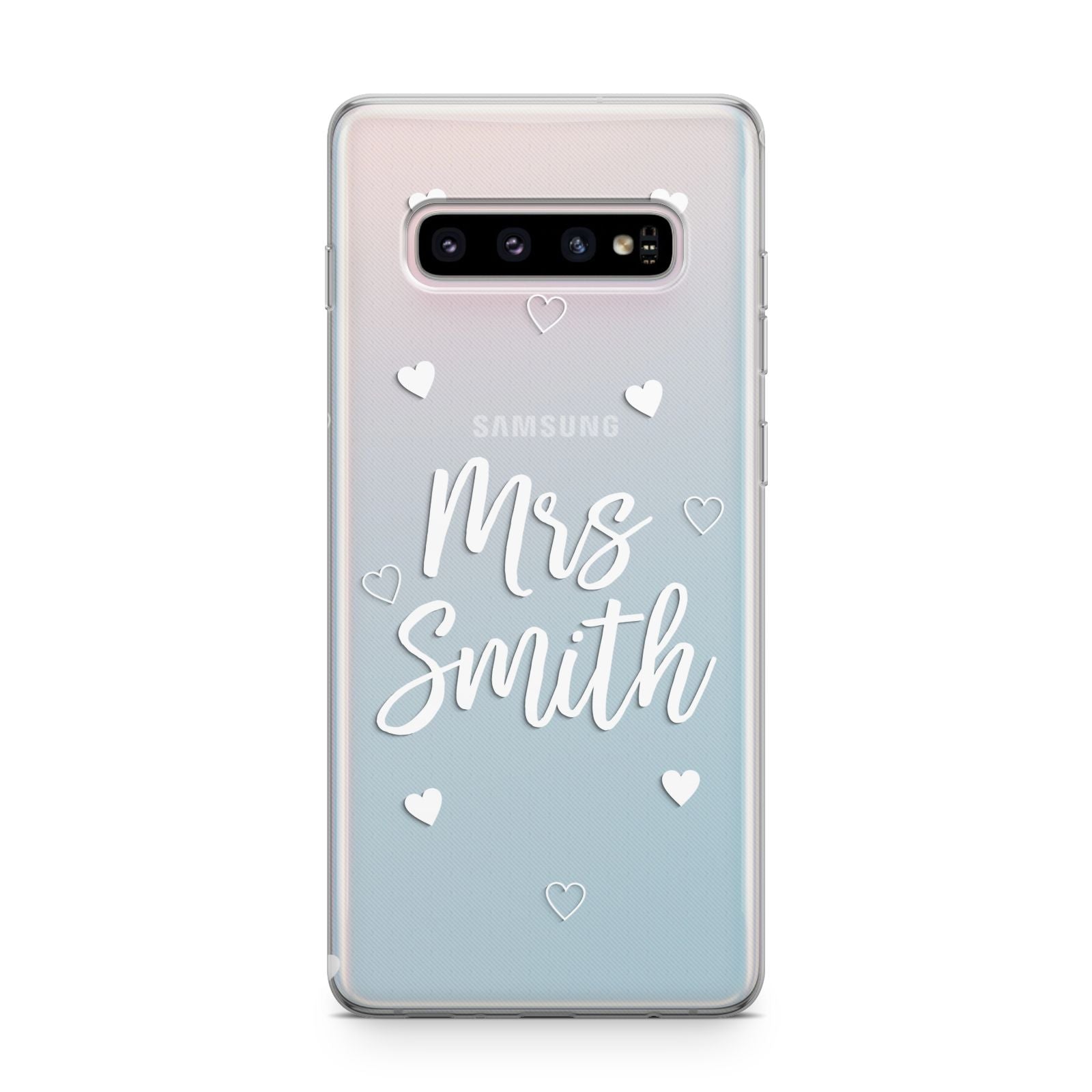 Personalised Mrs with Hearts Samsung Galaxy S10 Plus Case
