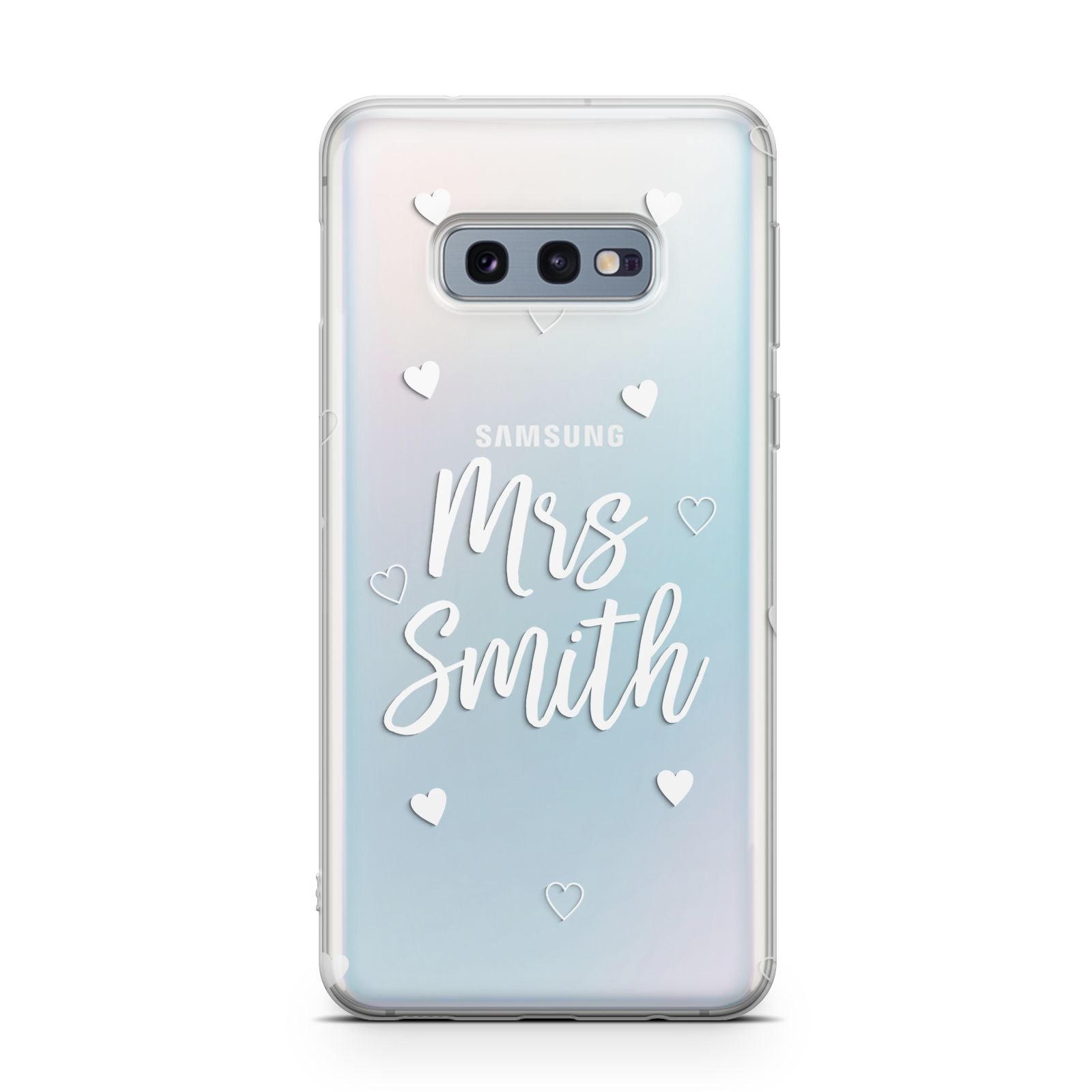 Personalised Mrs with Hearts Samsung Galaxy S10E Case