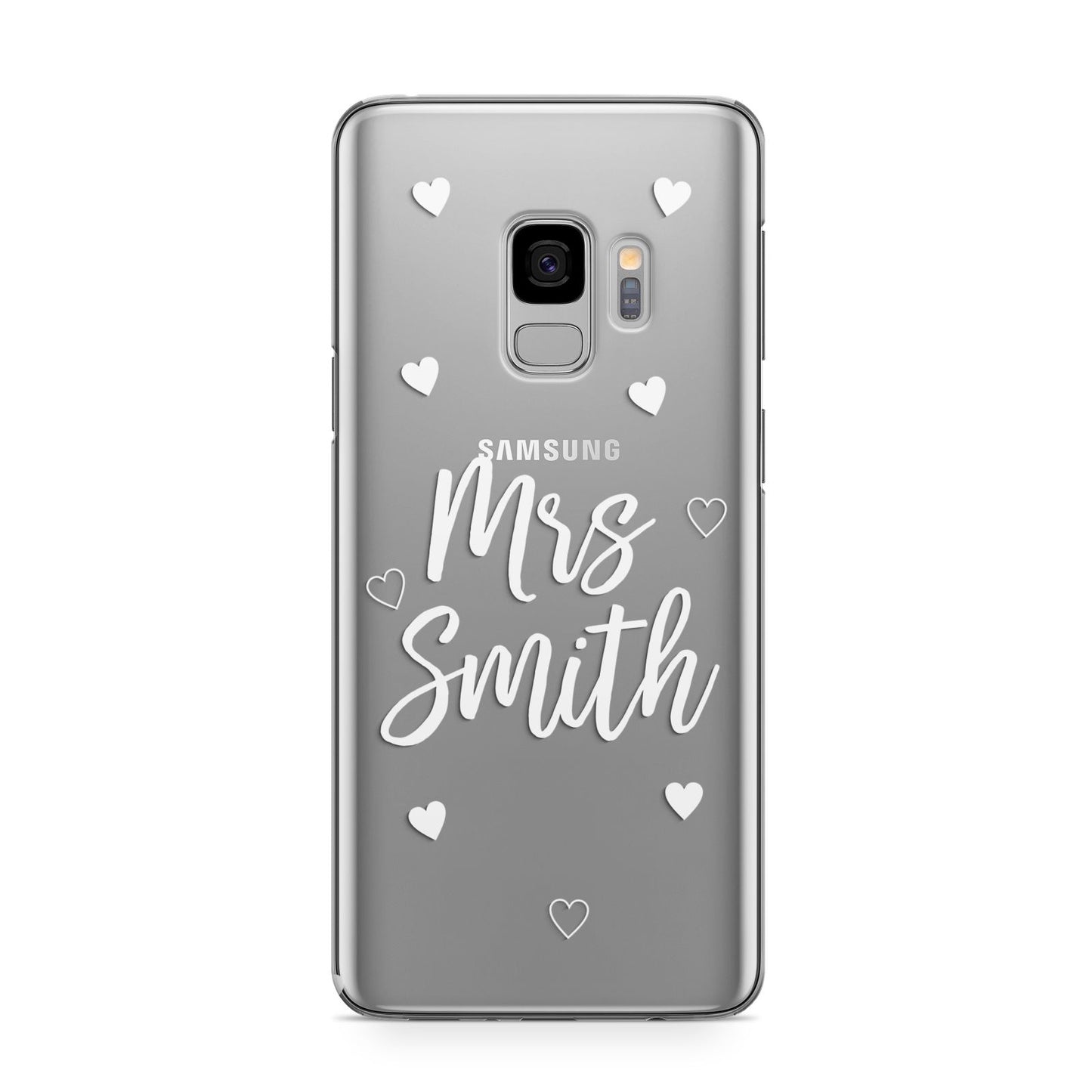 Personalised Mrs with Hearts Samsung Galaxy S9 Case