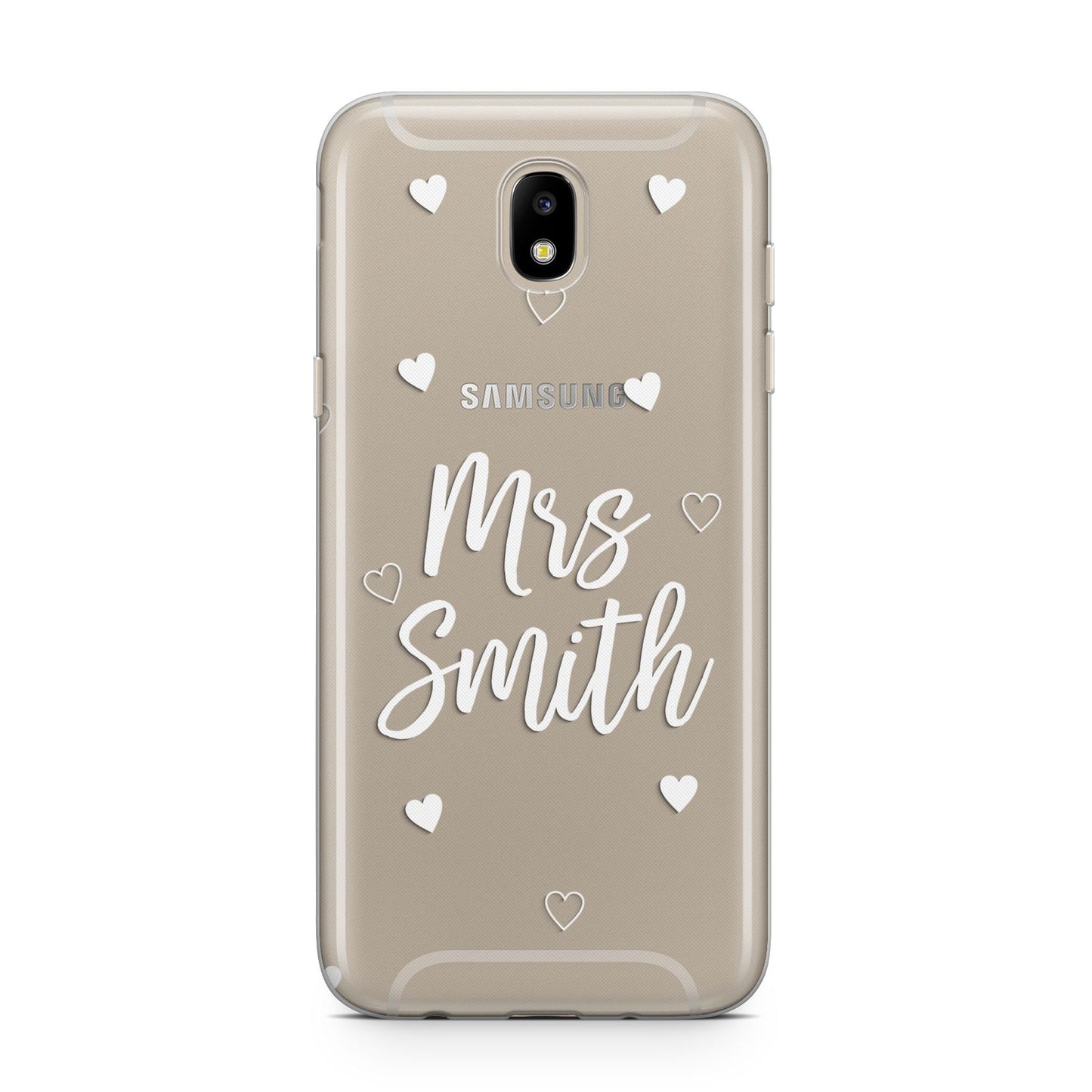Personalised Mrs with Hearts Samsung J5 2017 Case