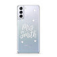 Personalised Mrs with Hearts Samsung S21 Plus Phone Case