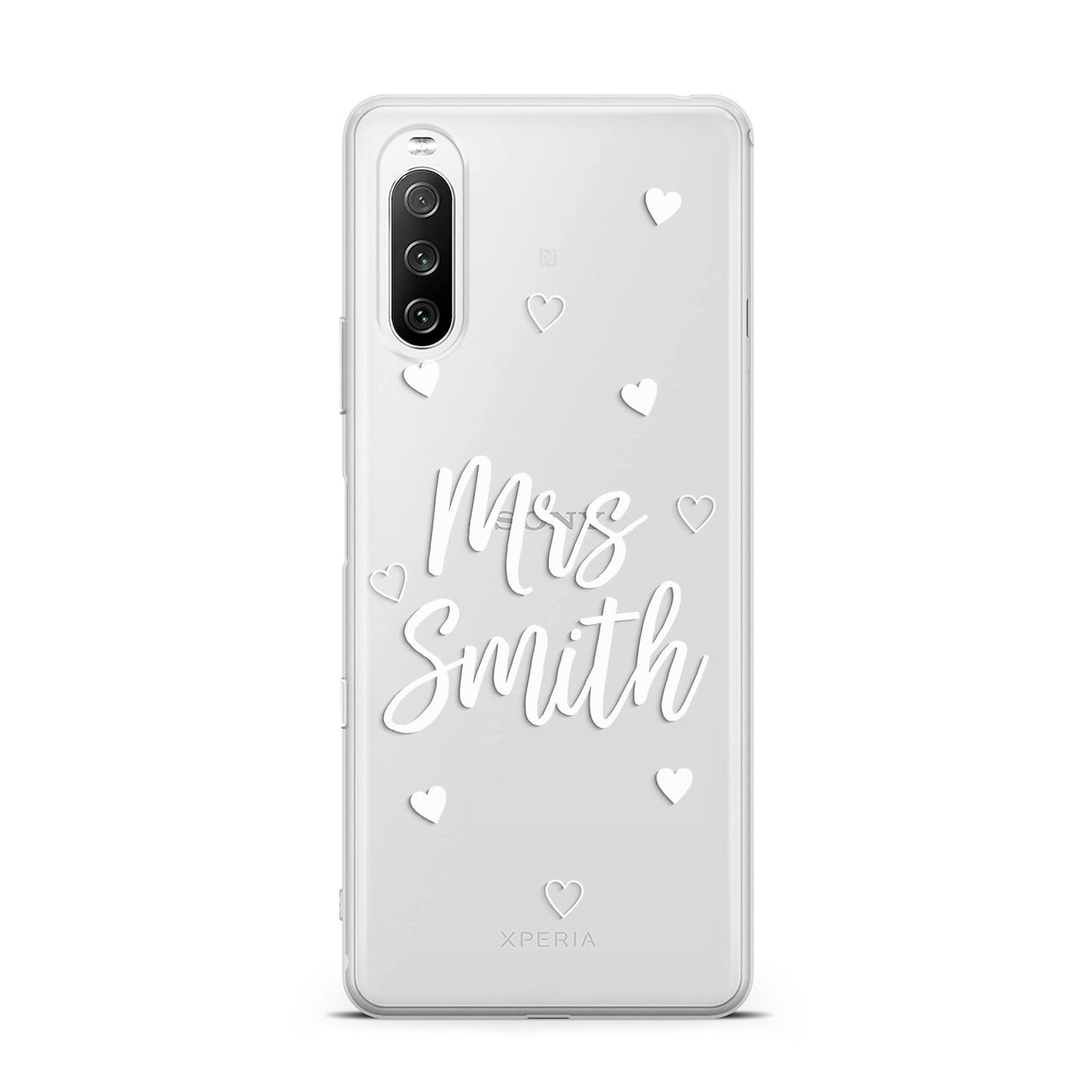 Personalised Mrs with Hearts Sony Xperia 10 III Case