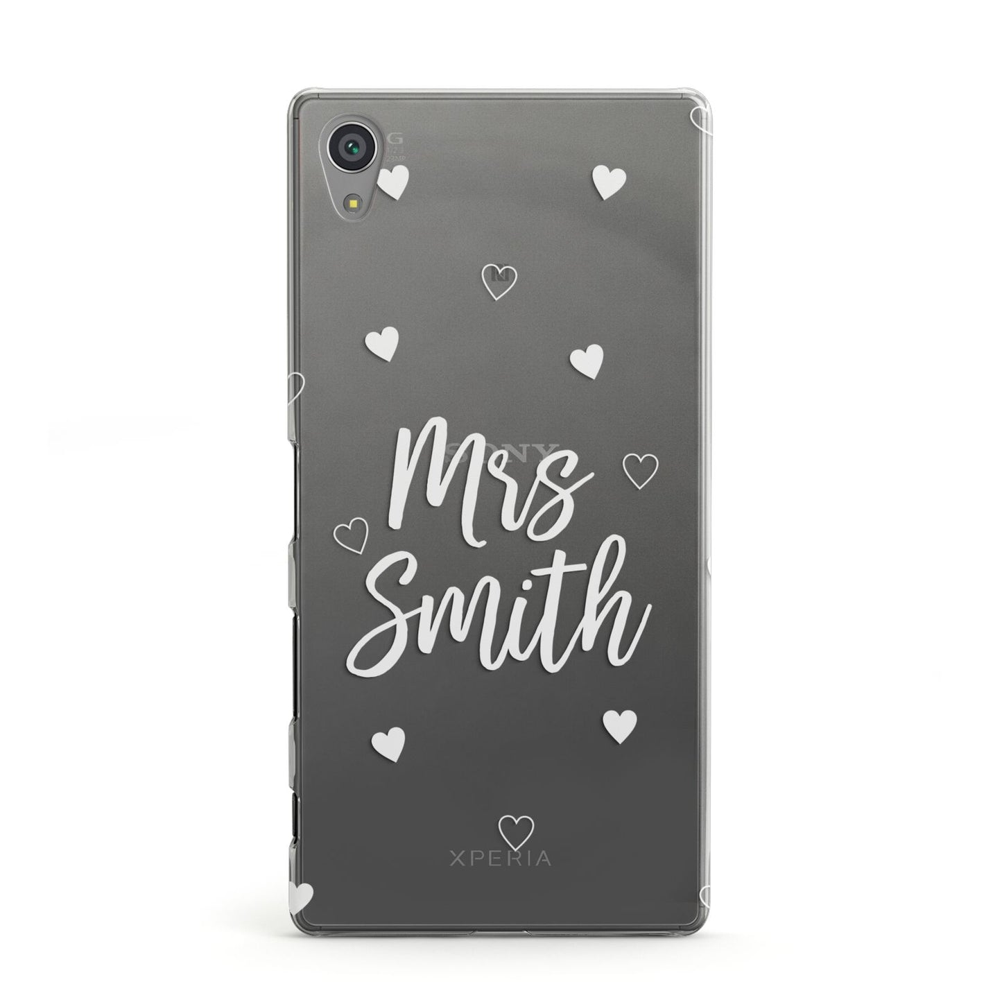 Personalised Mrs with Hearts Sony Xperia Case