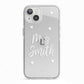 Personalised Mrs with Hearts iPhone 13 TPU Impact Case with White Edges