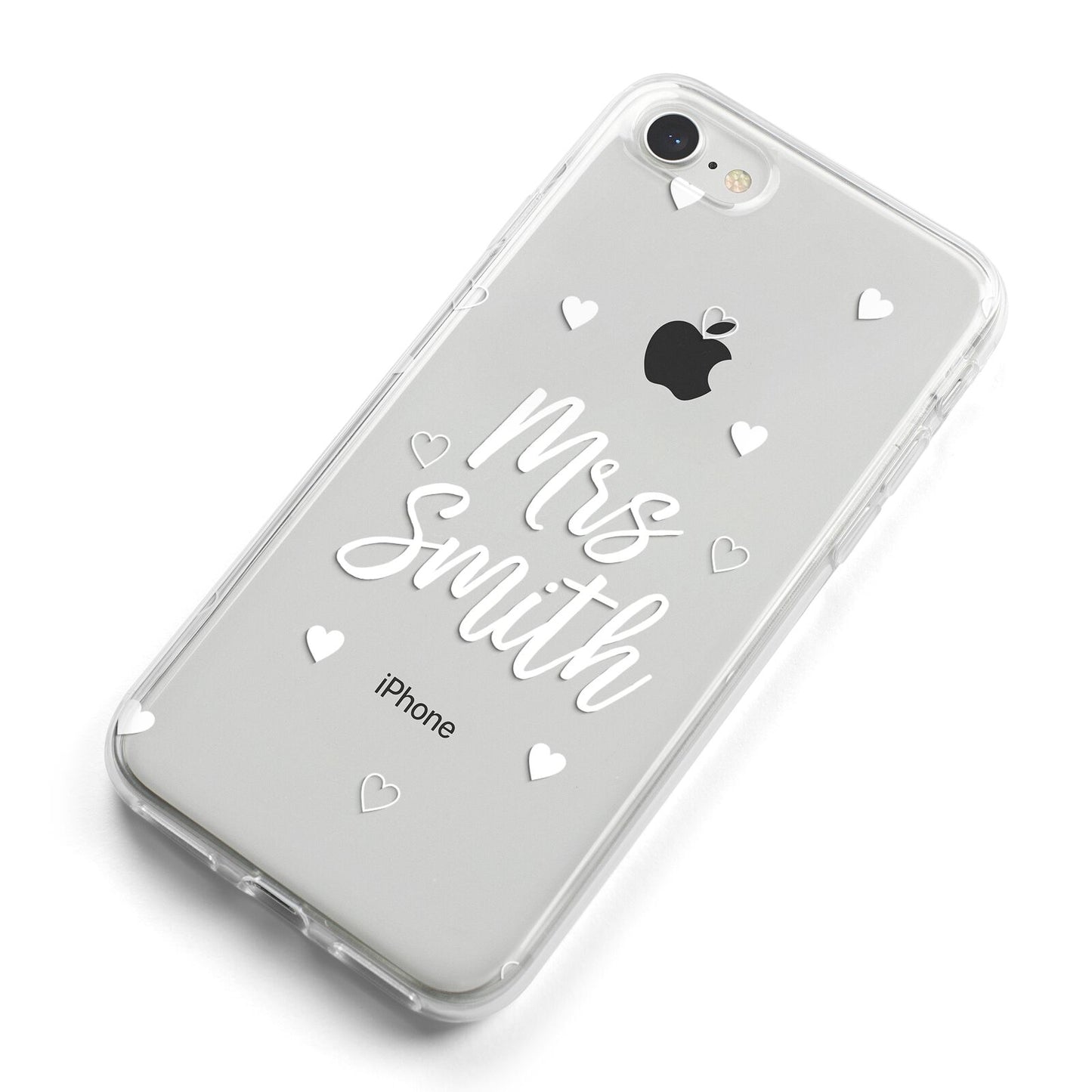 Personalised Mrs with Hearts iPhone 8 Bumper Case on Silver iPhone Alternative Image