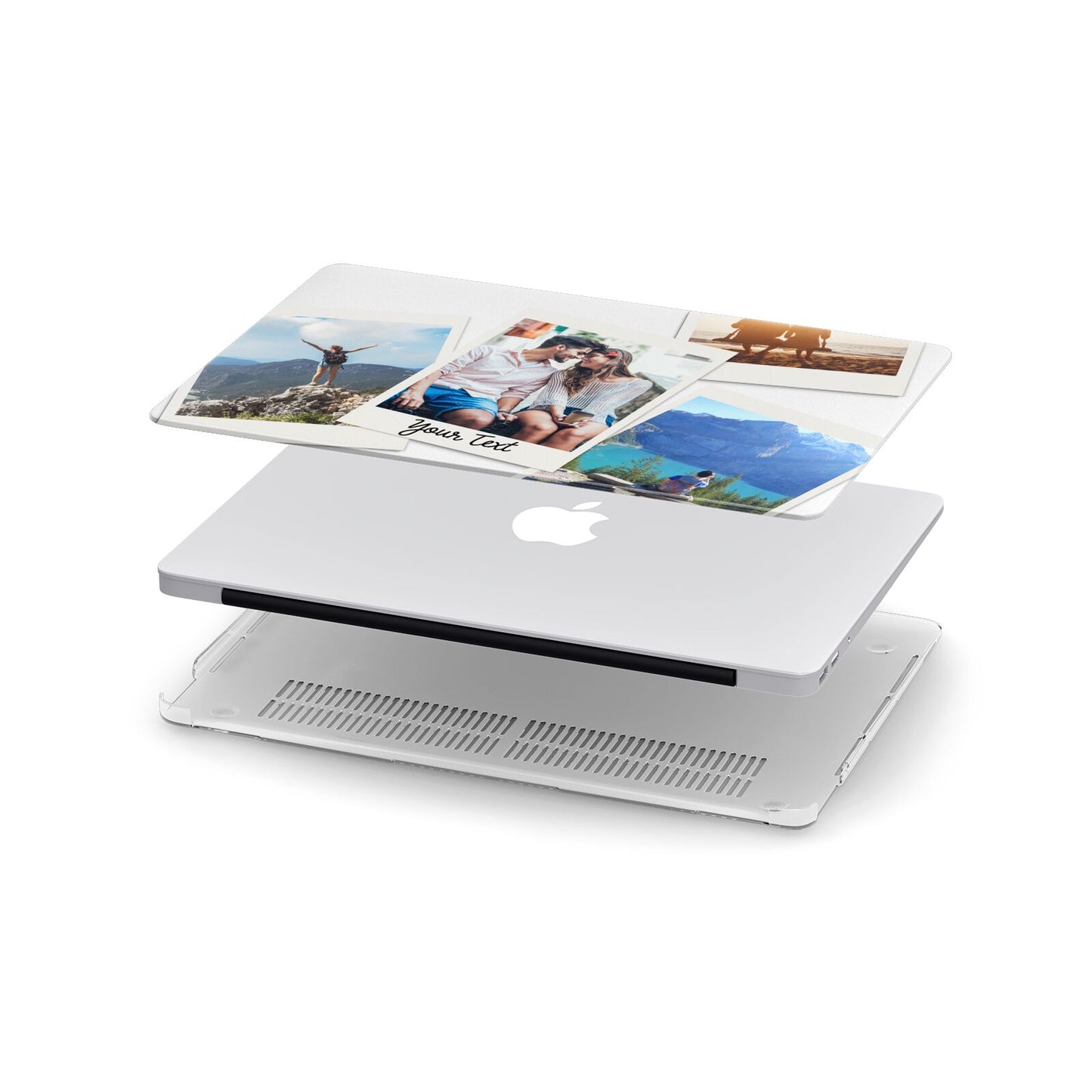 Personalised Multi Photo White Border Apple MacBook Case in Detail