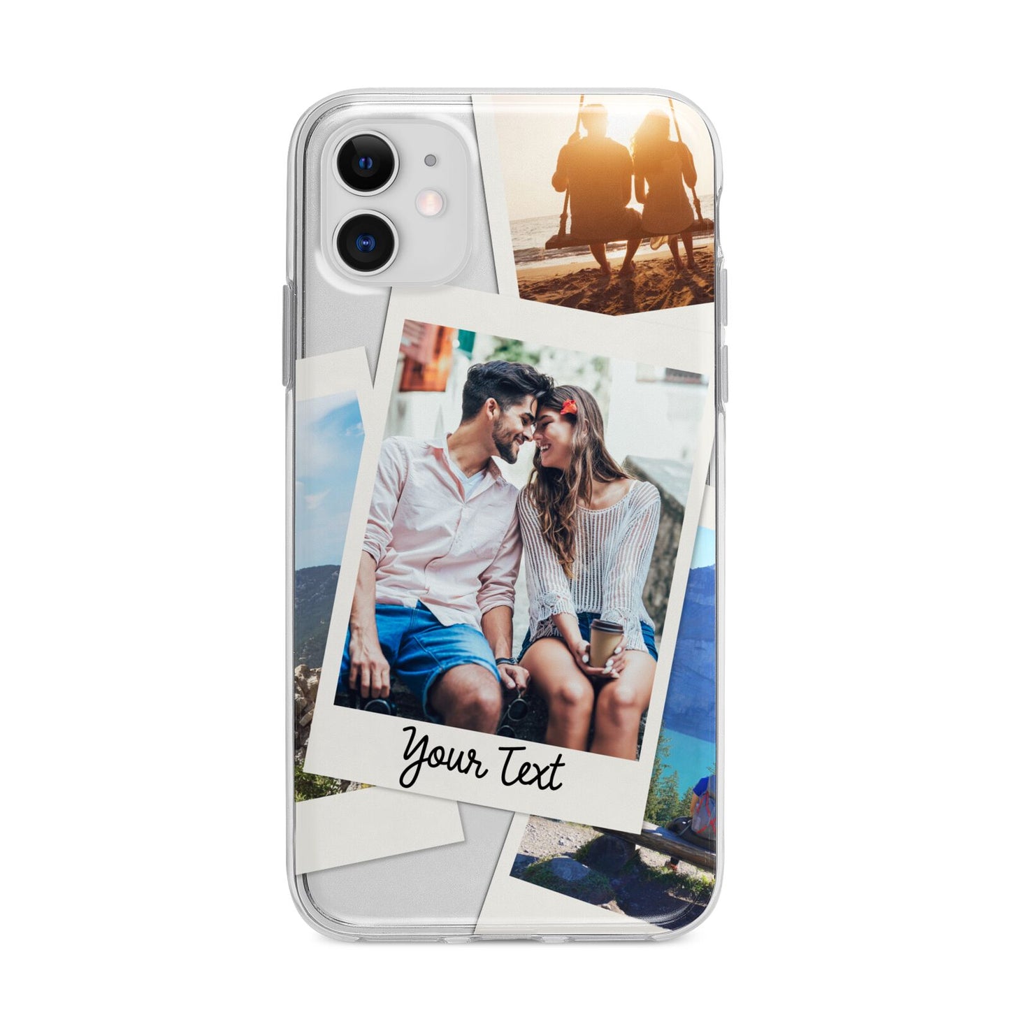 Personalised Multi Photo White Border Apple iPhone 11 in White with Bumper Case