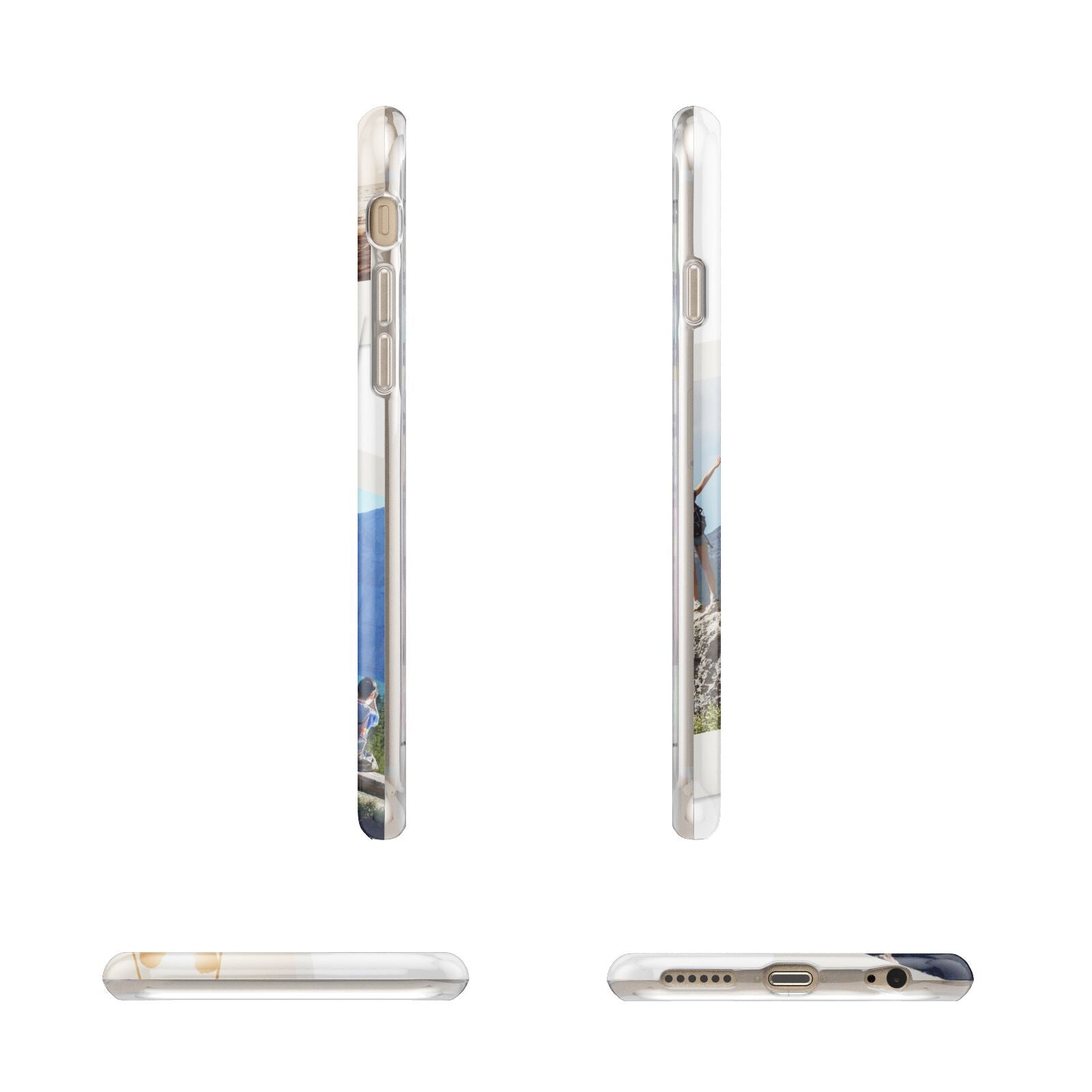 Personalised Multi Photo White Border Apple iPhone 6 3D Wrap Tough Case Alternative Image Angles