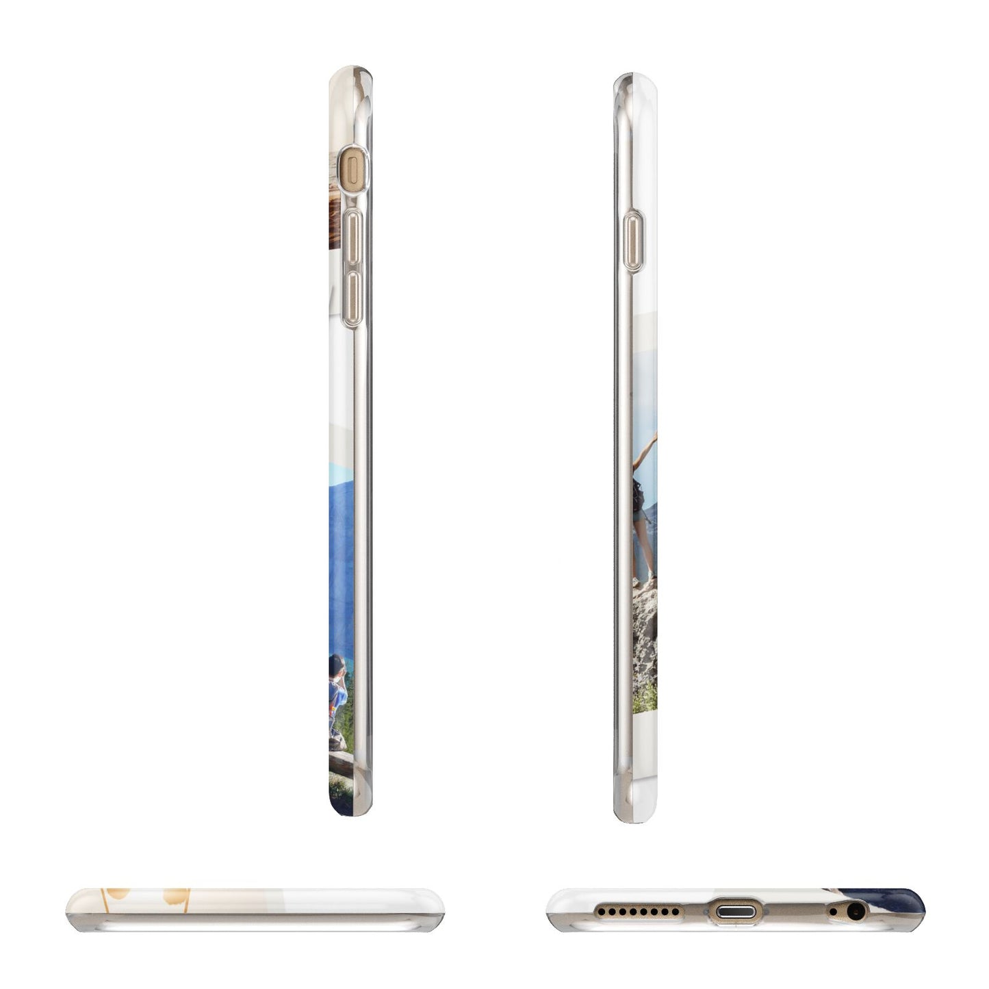 Personalised Multi Photo White Border Apple iPhone 6 Plus 3D Wrap Tough Case Alternative Image Angles
