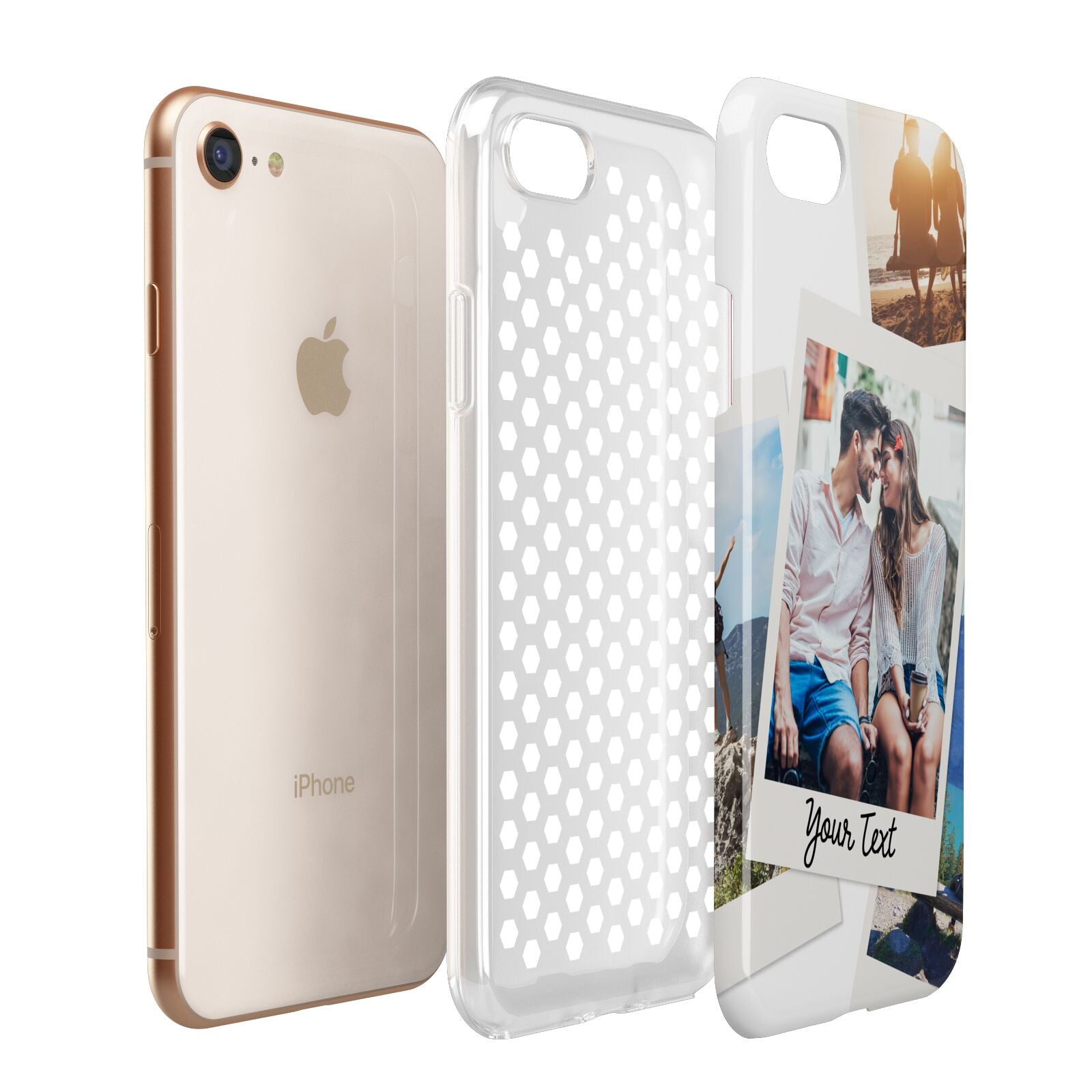 Personalised Multi Photo White Border Apple iPhone 7 8 3D Tough Case Expanded View