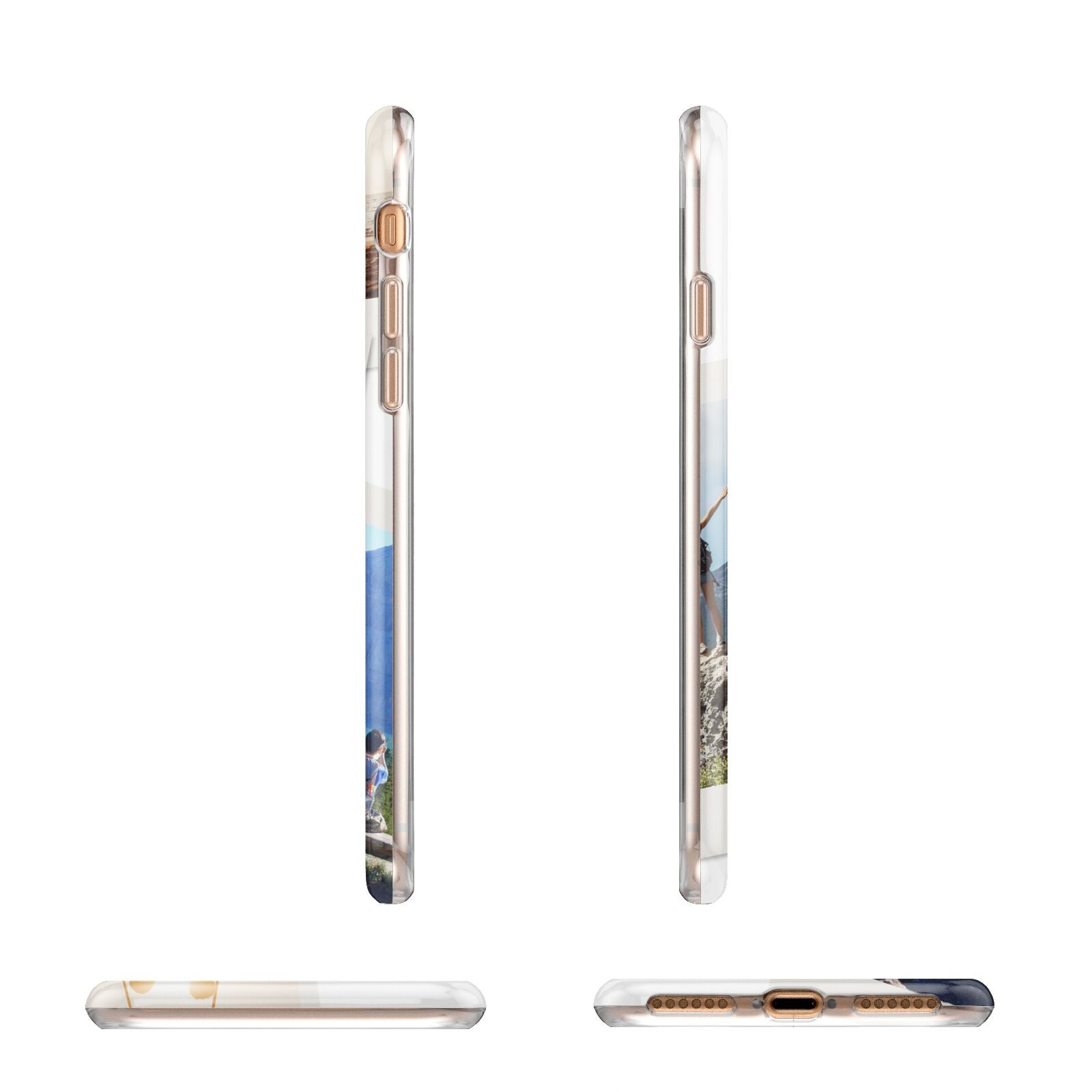 Personalised Multi Photo White Border Apple iPhone 7 8 3D Wrap Tough Case Alternative Image Angles