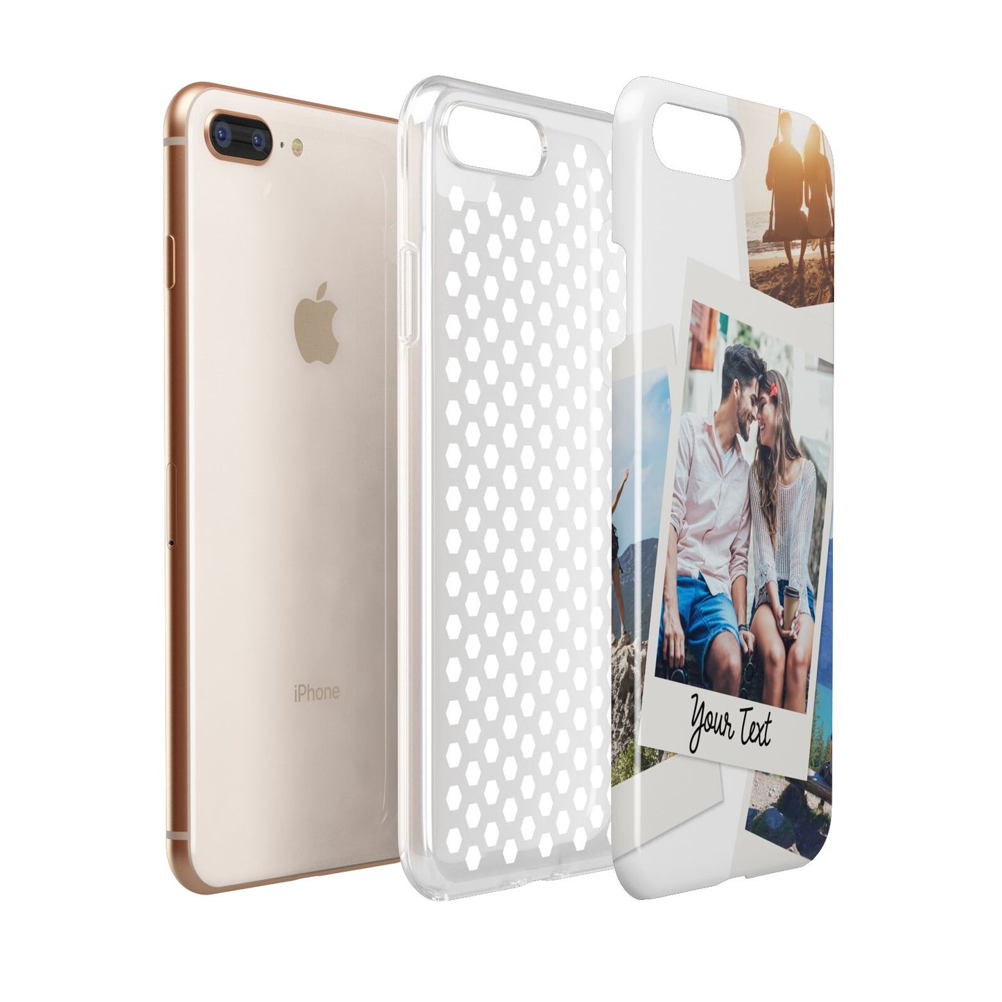 Personalised Multi Photo White Border Apple iPhone 7 8 Plus 3D Tough Case Expanded View