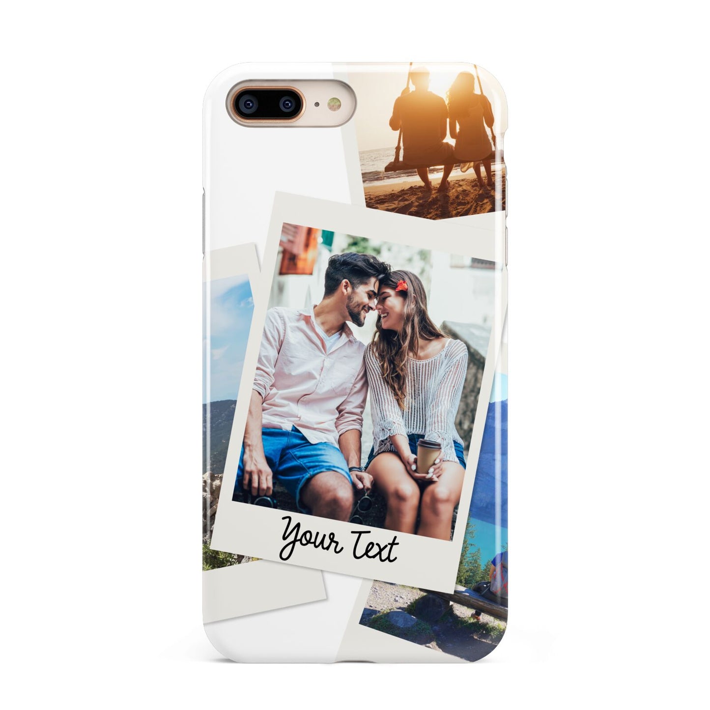 Personalised Multi Photo White Border Apple iPhone 7 8 Plus 3D Tough Case