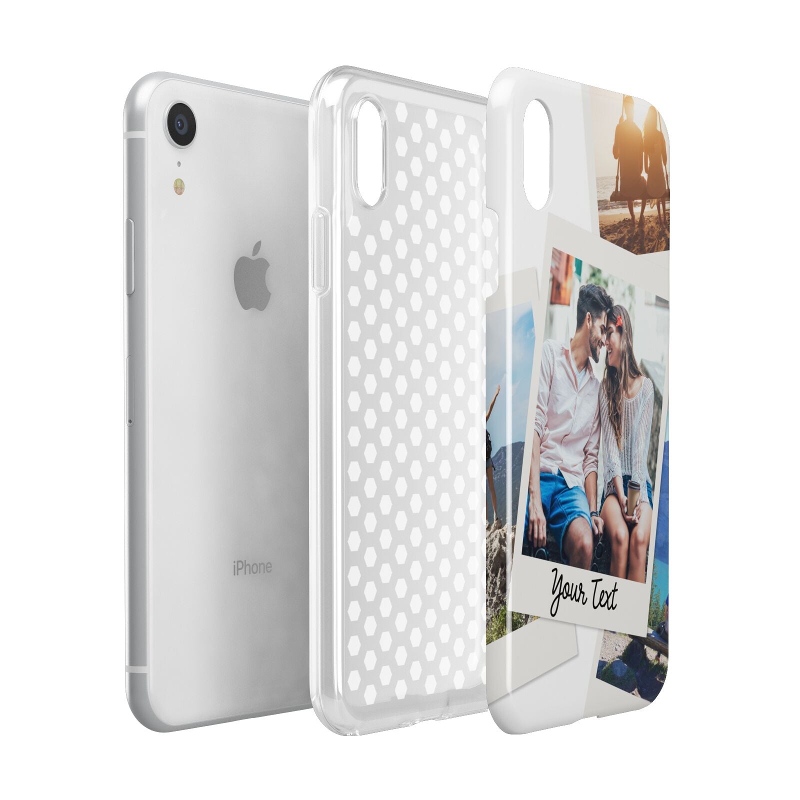 Personalised Multi Photo White Border Apple iPhone XR White 3D Tough Case Expanded view