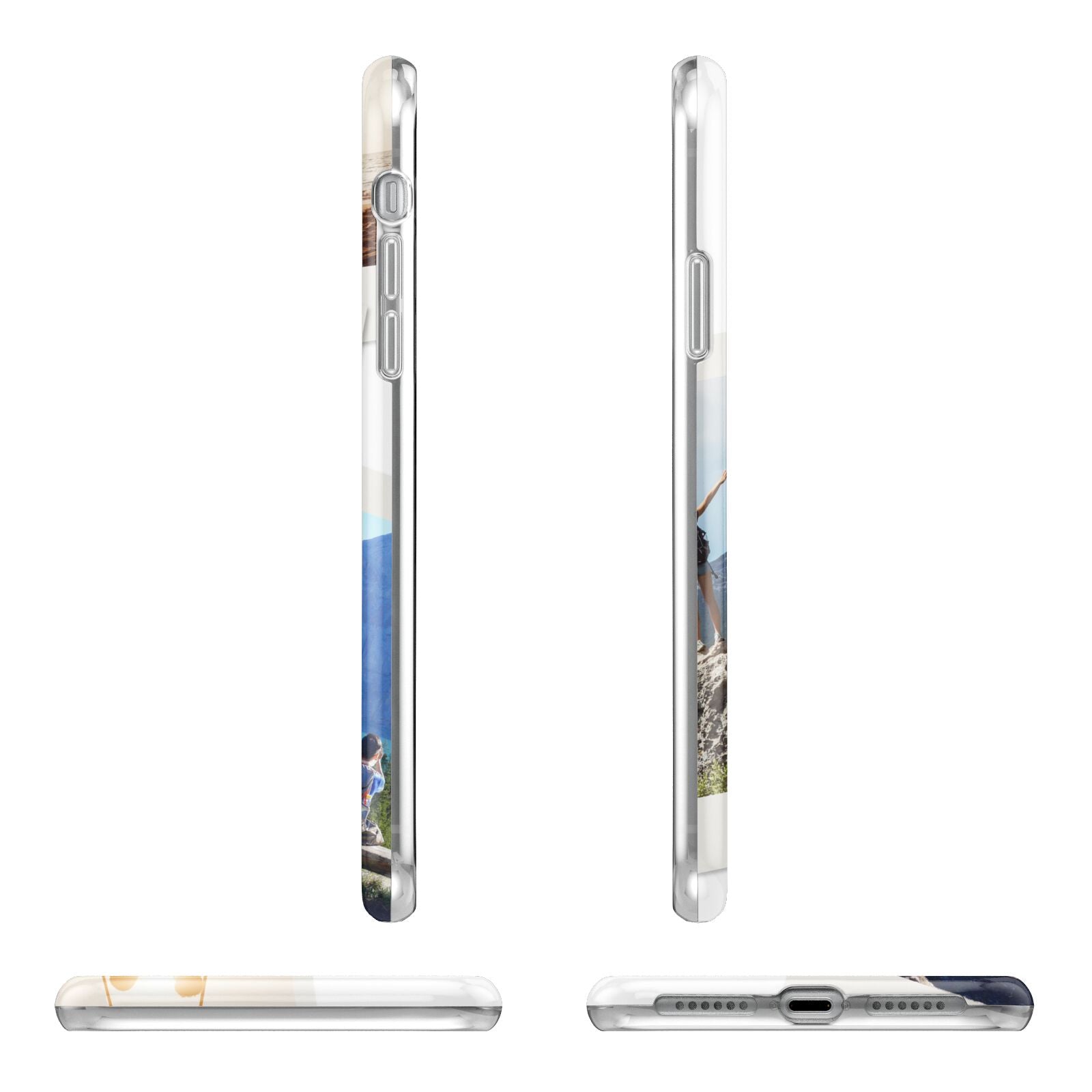 Personalised Multi Photo White Border Apple iPhone XR in White with 3D Wrap Tough Case Alternative Image Angles