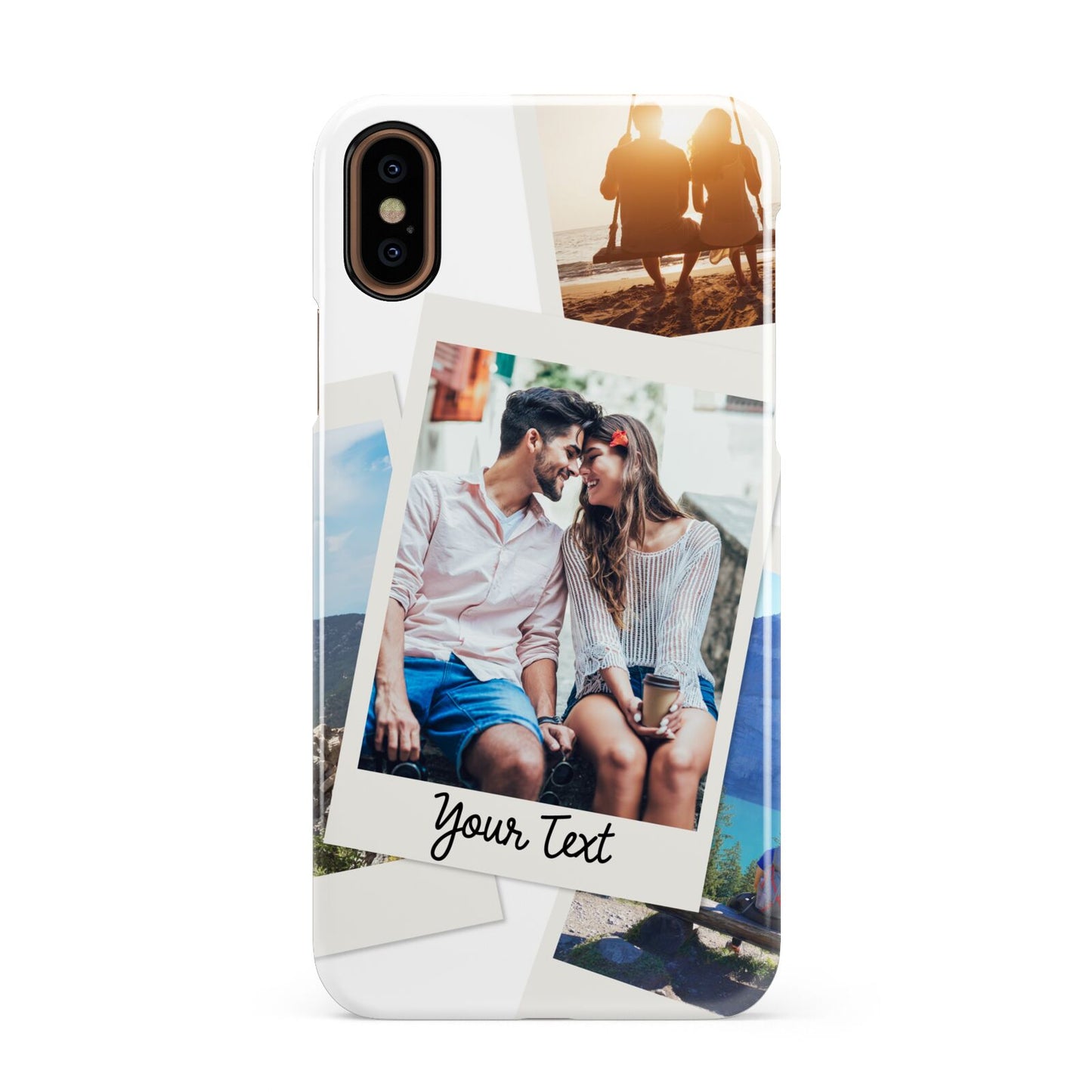 Personalised Multi Photo White Border Apple iPhone XS 3D Snap Case
