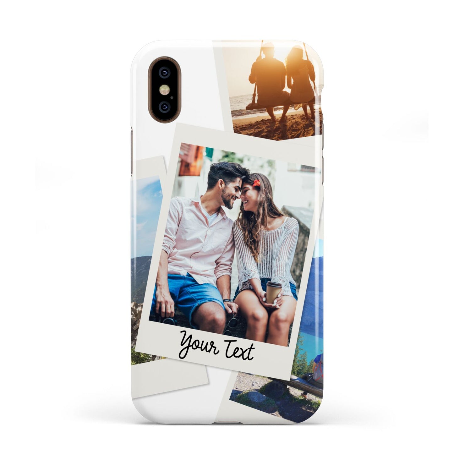 Personalised Multi Photo White Border Apple iPhone XS 3D Tough