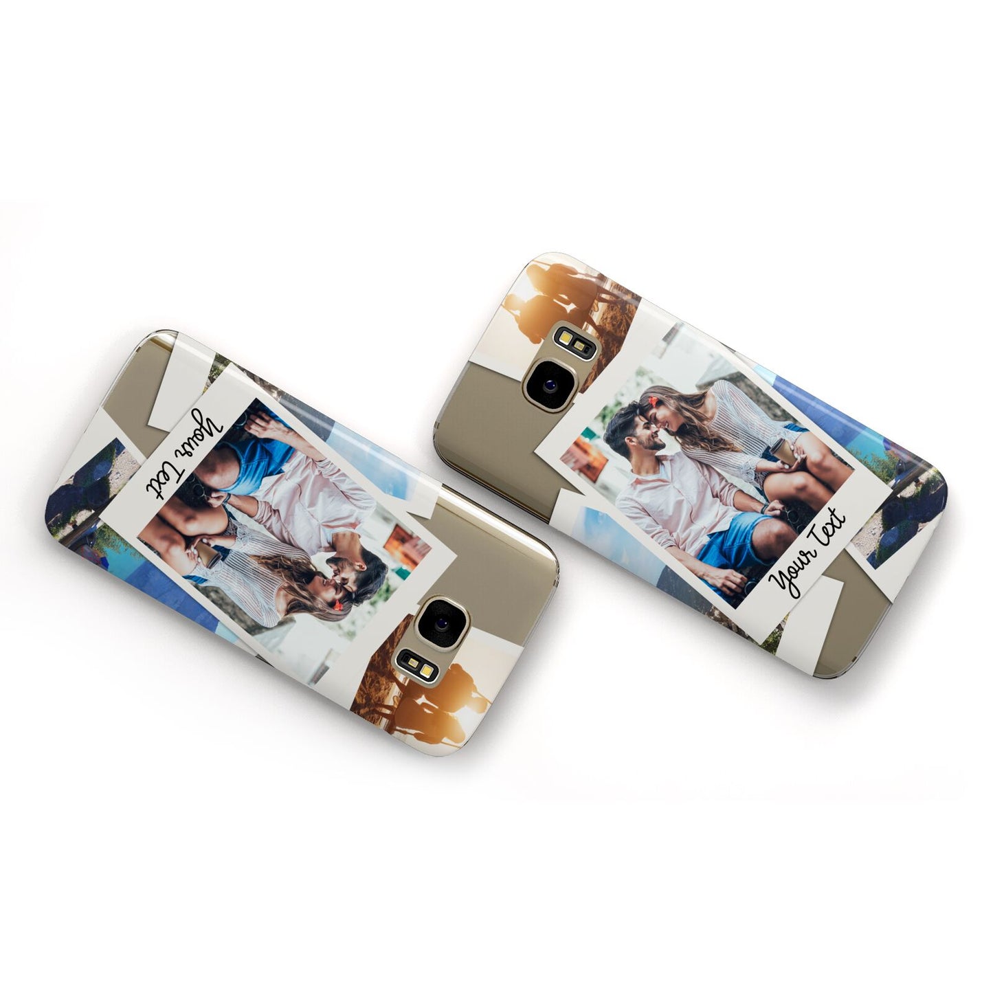 Personalised Multi Photo White Border Samsung Galaxy Case Flat Overview