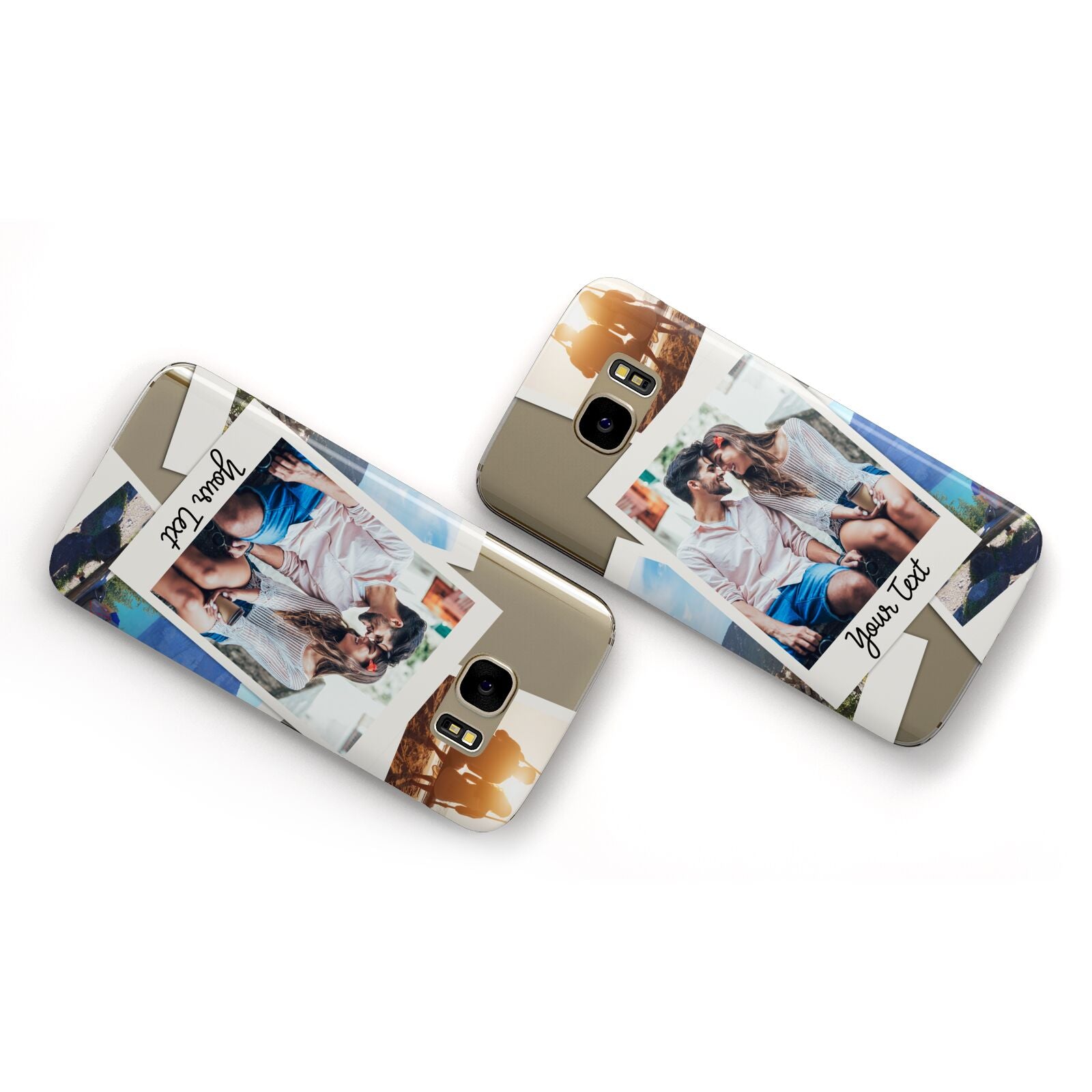Personalised Multi Photo White Border Samsung Galaxy Case Flat Overview