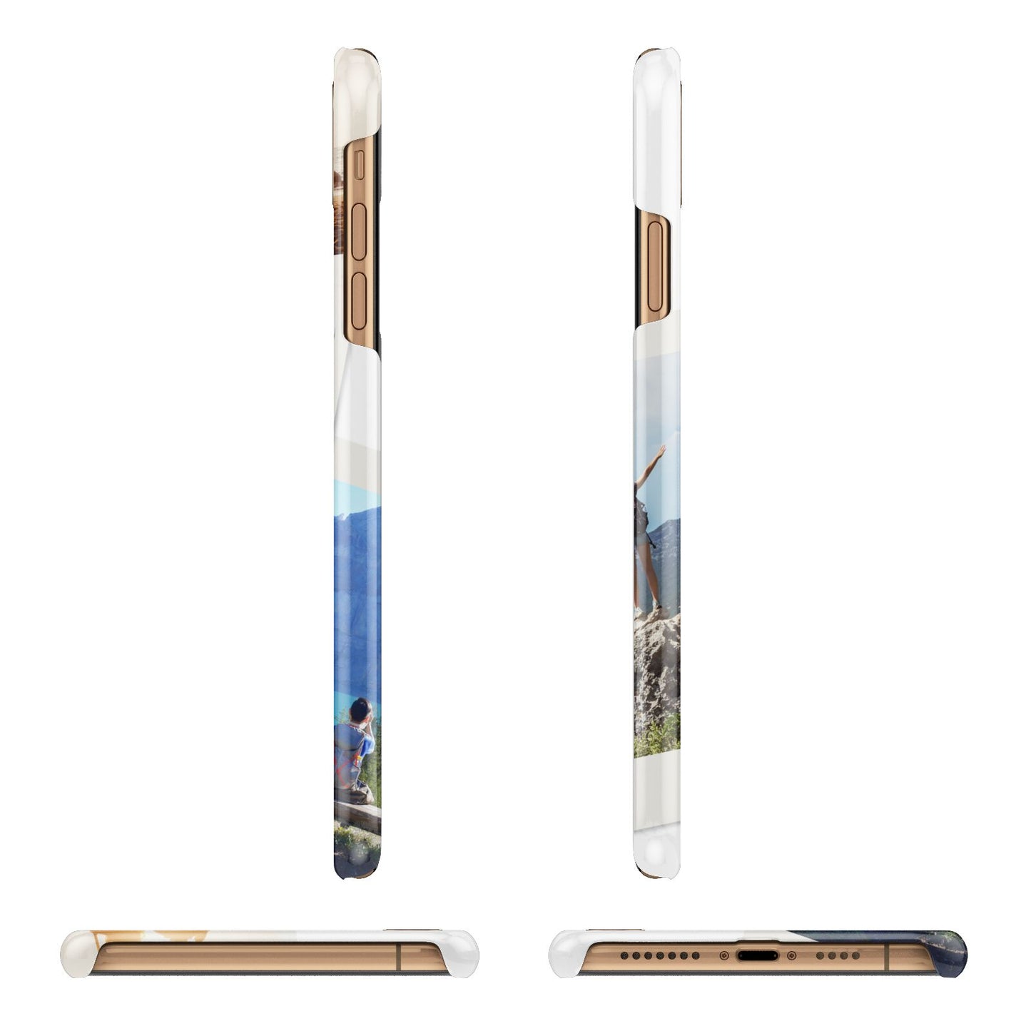 Personalised Multi Photo White Border iPhone 11 Pro Max 3D Snap Case Angle Images