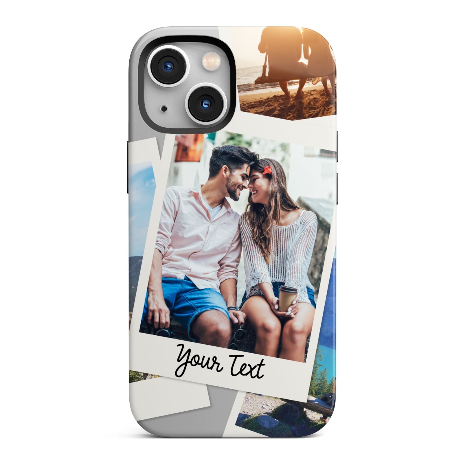 Personalised Multi Photo White Border iPhone 13 Mini Full Wrap 3D Tough Case