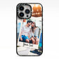 Personalised Multi Photo White Border iPhone 13 Pro Black Impact Case on Silver phone