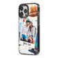 Personalised Multi Photo White Border iPhone 13 Pro Max Black Impact Case Side Angle on Silver phone