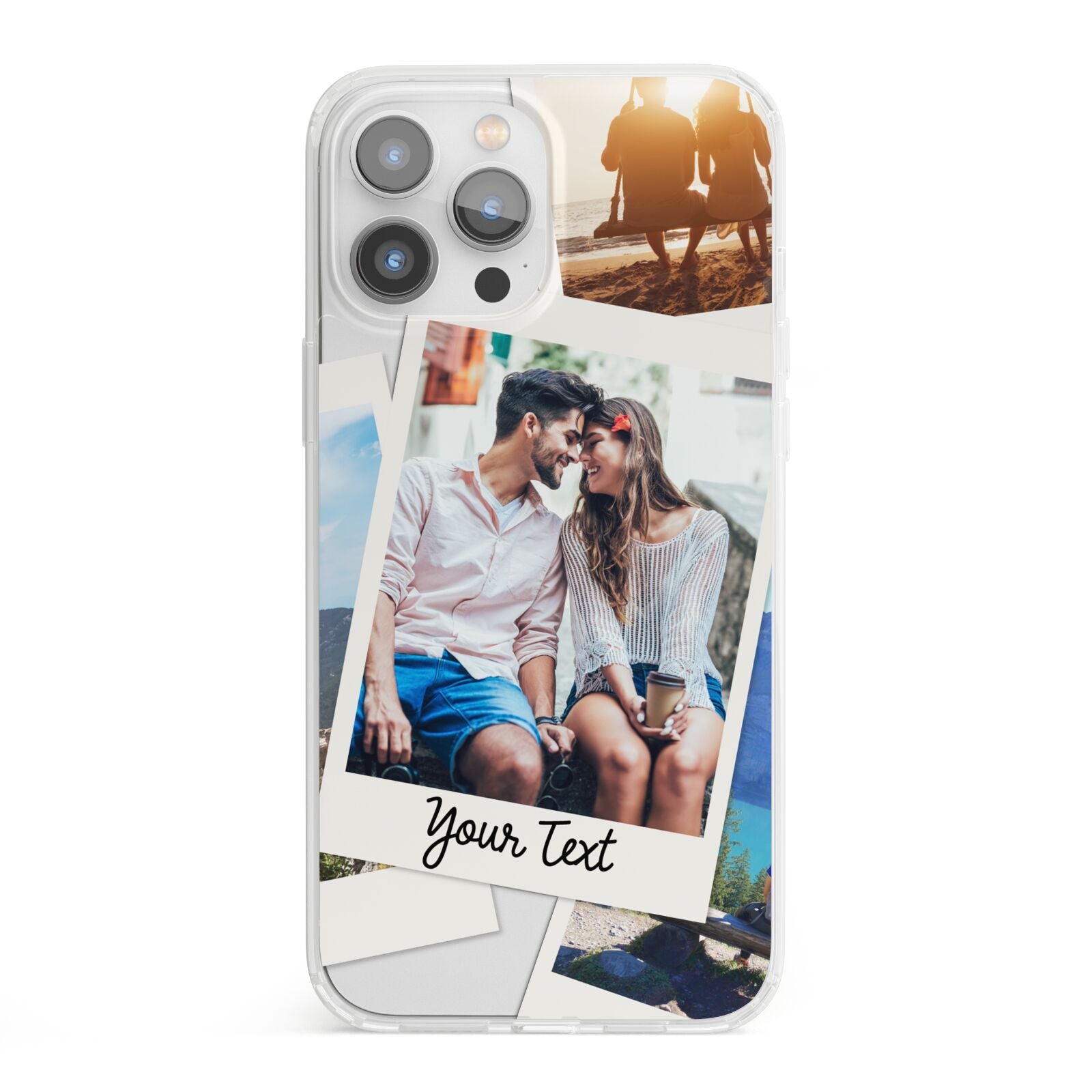 Personalised Multi Photo White Border iPhone 13 Pro Max Clear Bumper Case