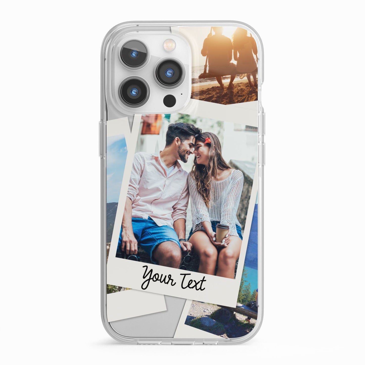 Personalised Multi Photo White Border iPhone 13 Pro TPU Impact Case with White Edges