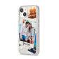 Personalised Multi Photo White Border iPhone 14 Clear Tough Case Starlight Angled Image