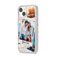 Personalised Multi Photo White Border iPhone 14 Glitter Tough Case Starlight Angled Image