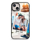 Personalised Multi Photo White Border iPhone 14 Plus Black Impact Case on Silver phone