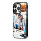 Personalised Multi Photo White Border iPhone 14 Pro Black Impact Case Side Angle on Silver phone