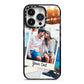 Personalised Multi Photo White Border iPhone 14 Pro Black Impact Case on Silver phone