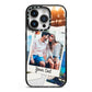 Personalised Multi Photo White Border iPhone 14 Pro Black Impact Case on Silver phone
