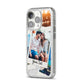 Personalised Multi Photo White Border iPhone 14 Pro Glitter Tough Case Silver Angled Image