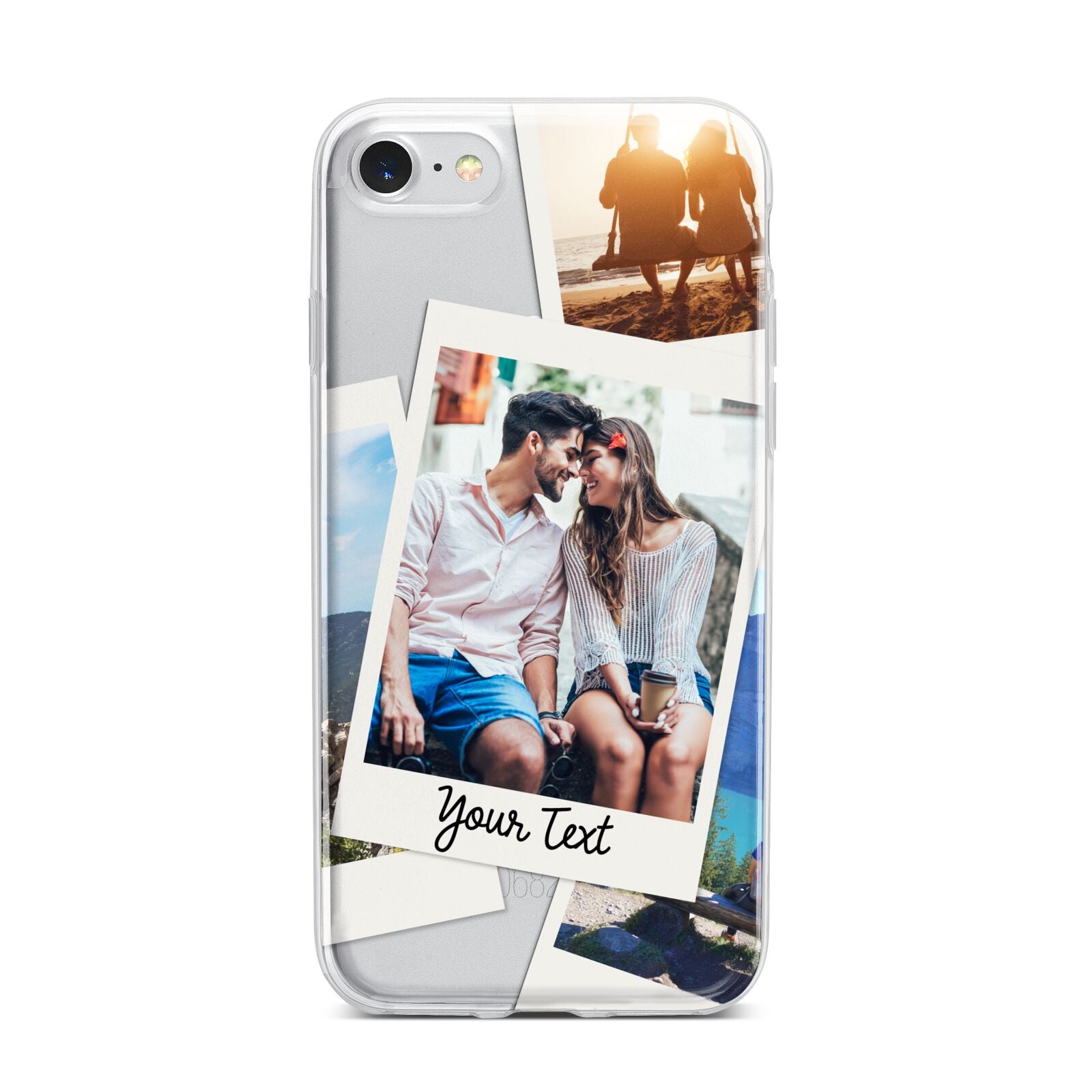 Personalised Multi Photo White Border iPhone 7 Bumper Case on Silver iPhone