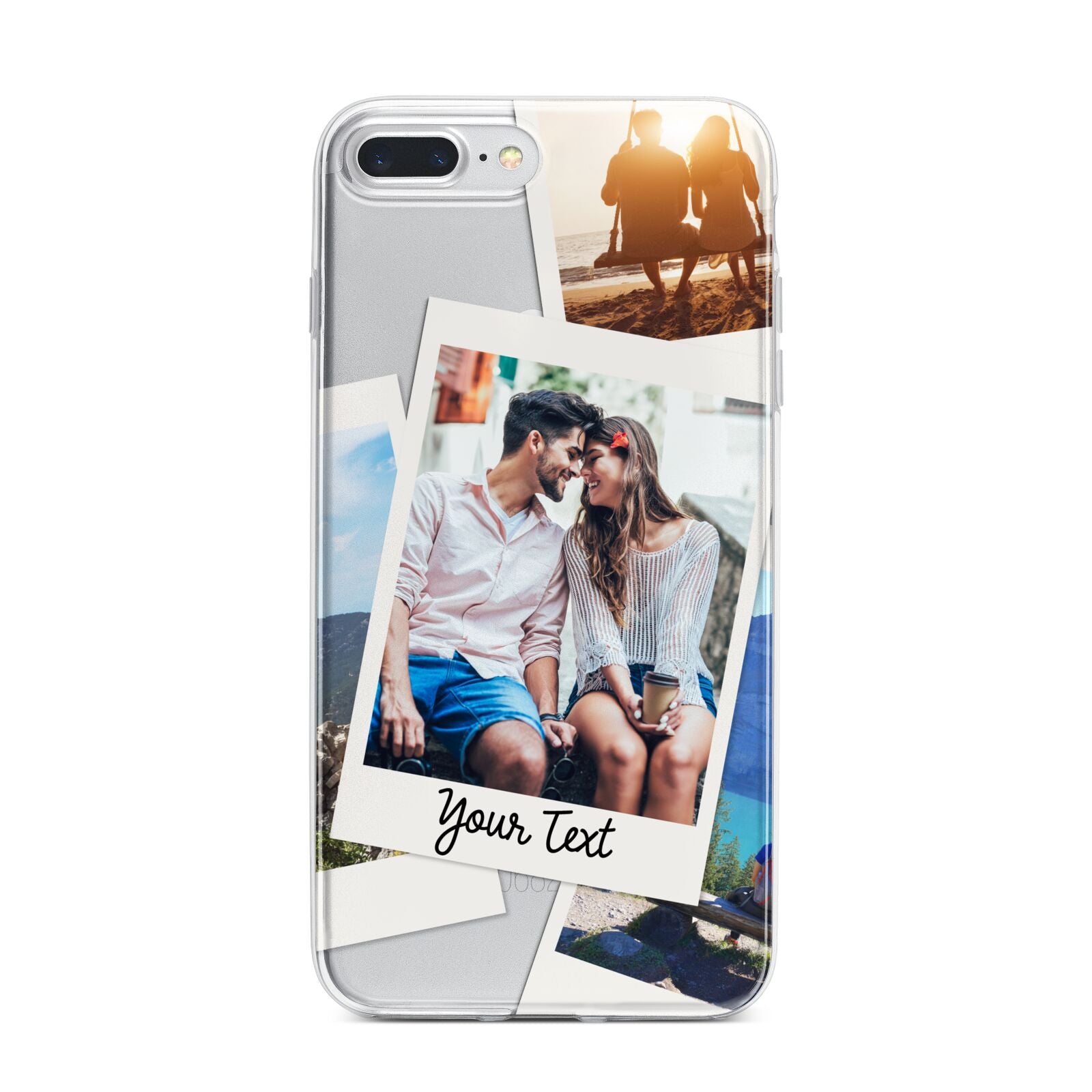 Personalised Multi Photo White Border iPhone 7 Plus Bumper Case on Silver iPhone
