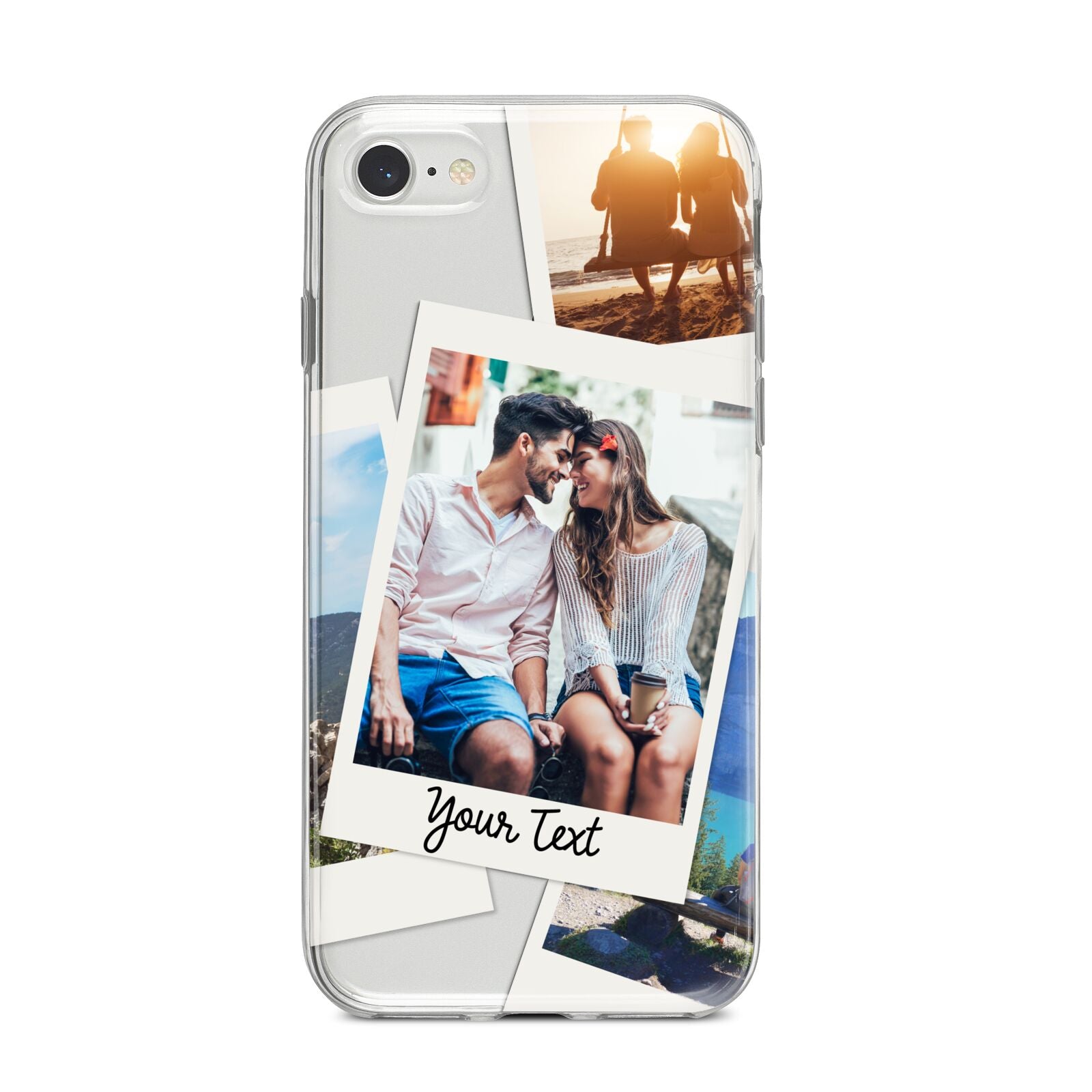 Personalised Multi Photo White Border iPhone 8 Bumper Case on Silver iPhone