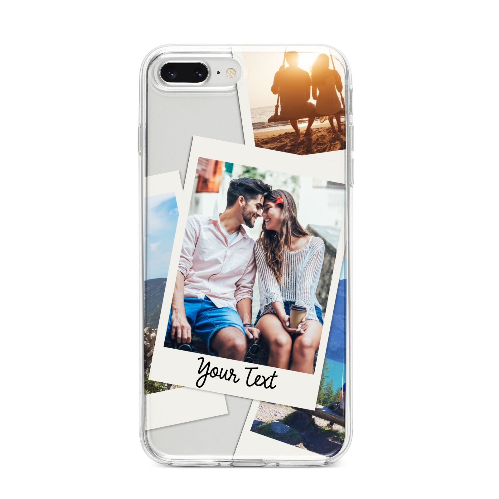 Personalised Multi Photo White Border iPhone 8 Plus Bumper Case on Silver iPhone