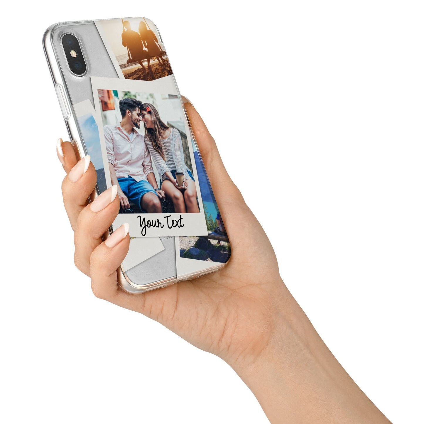 Personalised Multi Photo White Border iPhone X Bumper Case on Silver iPhone Alternative Image 2