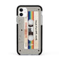 Personalised Multicoloured Mixtape Apple iPhone 11 in White with Black Impact Case